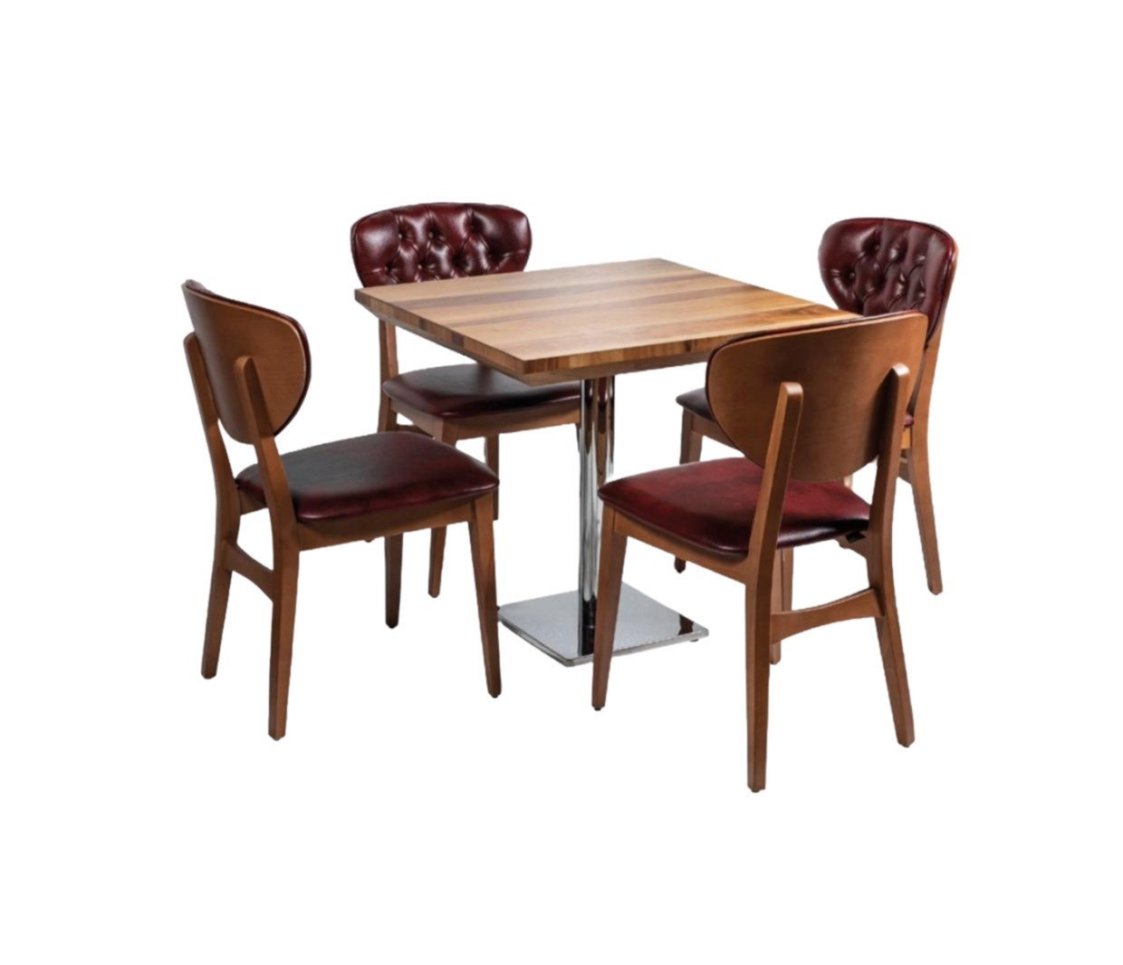 Xlmoebel Essgruppe 5tlg. Essgruppe mit Tisch und 4 Chesterfield Stühlen, (5-tlg., Stehtisch / 4х Stühle), Hergestellt in Europa von Xlmoebel