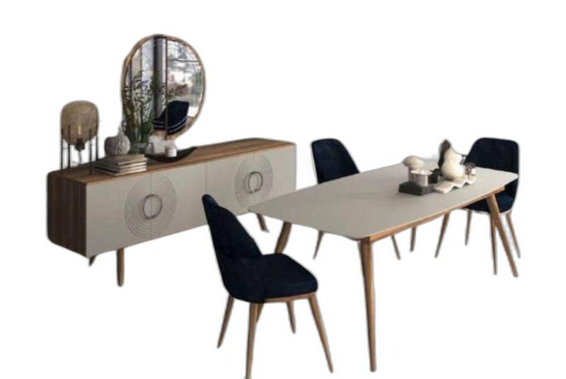 Xlmoebel Essgruppe Essen Gruppe Premium Tisch Mit Stühlen Esszimmer Einrichtung, (6-tlg., Esstisch + 4x Stühle), Hergestellt in Europa von Xlmoebel