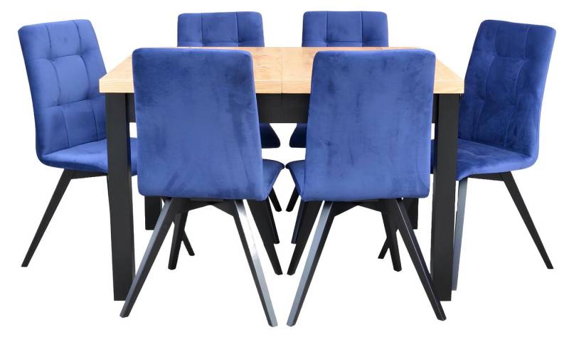 Xlmoebel Essgruppe Esszimmer-Sitzgruppe Polsterstuhl Möbelset Design 7-teilig mit Tisch, (7tlg. Esszimmer Set (Esstisch + 6x Stühle), Hergestellt in Europa von Xlmoebel