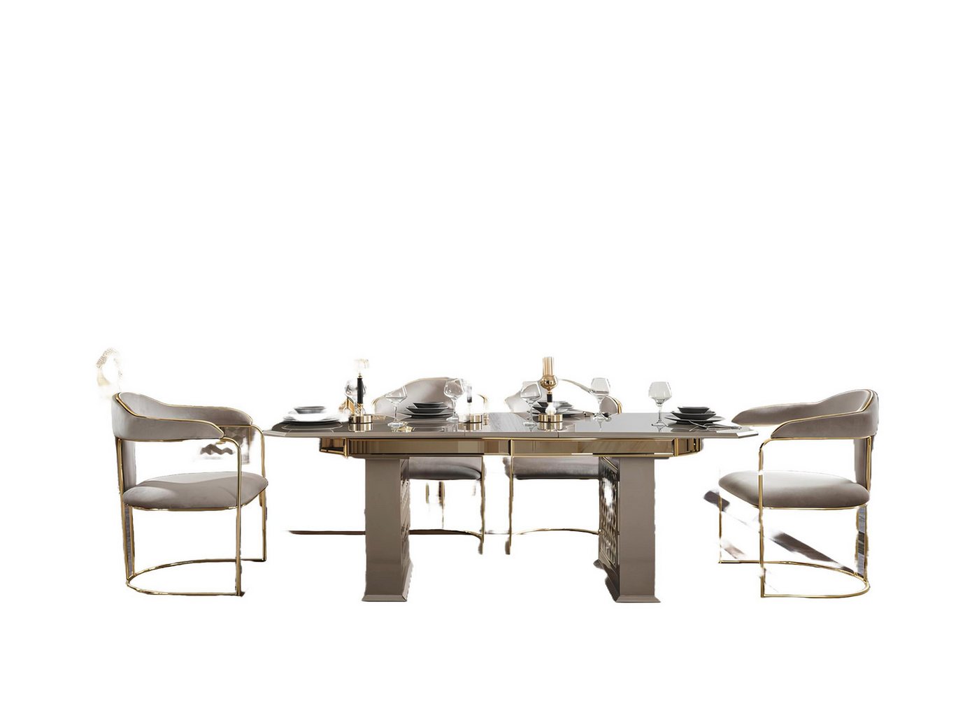 Xlmoebel Essgruppe Esszimmermöbel-Set mit Esstisch und 4 Stühlen aus Holz - 5-teiliges, (5tlg. Esszimmer Set (Esstisch+4x Stühle), Hergestellt in Europa von Xlmoebel