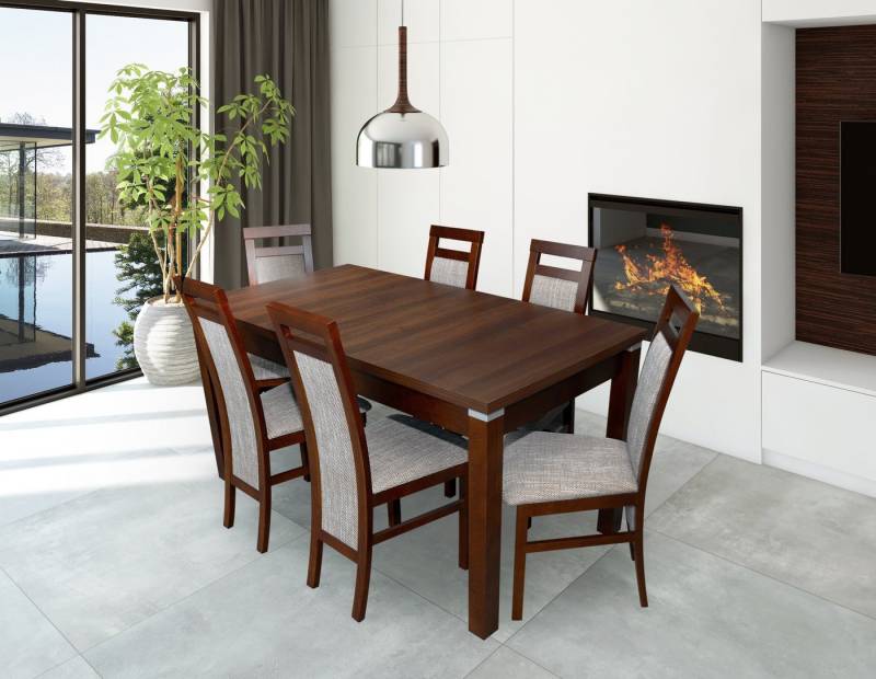 Xlmoebel Essgruppe Esszimmermöbel-Set mit Esstisch und 6 Stühlen in modernem Design, (5-tlg., Essgruppe S18-K75 Tisch + 6 Stühle Komplett), Hergestellt in Europa von Xlmoebel