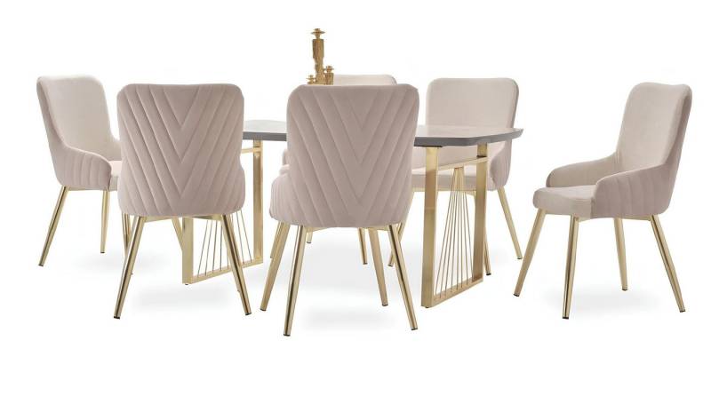 Xlmoebel Essgruppe Esszimmermöbel-Set mit Esstisch und 6 Stühlen in modernem Design -, (7tlg. Esszimmer Set (Esstisch + 6x Stühle), Hergestellt in Europa von Xlmoebel