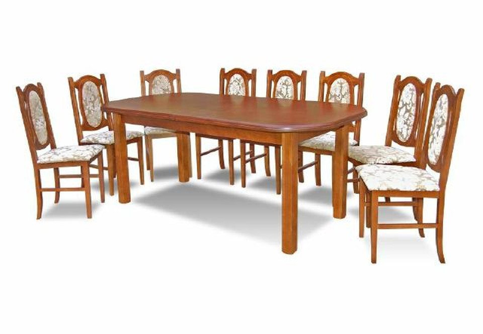 Xlmoebel Essgruppe Esszimmertisch mit 8 Stühlen Essgruppe im Landhausstil Tisch Set Z32, (ESSGRUPPE ESSTISCH TISCH MIT 8 X STÜHLEN MODEL Z23), Hergestellt in Europa von Xlmoebel