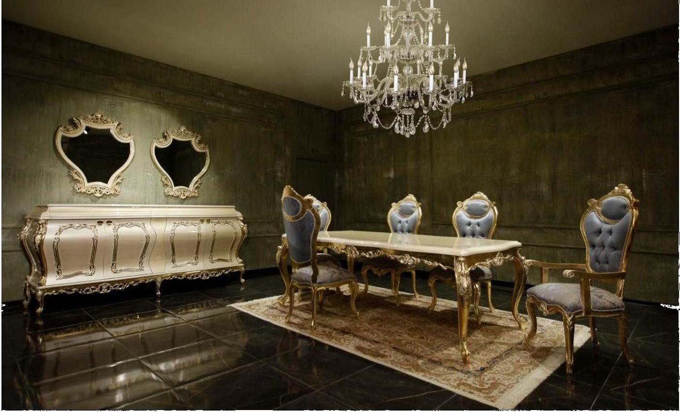 Xlmoebel Essgruppe Exklusive Esszimmereinrichtung mit Esstisch, 6 Stühlen, Sideboard, (Essgruppe), Hergestellt in Europa von Xlmoebel