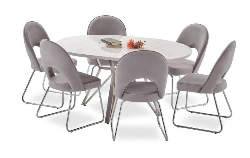 Xlmoebel Essgruppe Hochwertiges Speisezimmer-Ensemble Esstisch mit 6 Stühlen - Neue, (7tlg. Esszimmer Set (Esstisch + 6x Stühle), Hergestellt in Europa von Xlmoebel