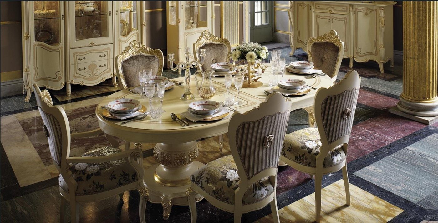 Xlmoebel Essgruppe Holzmöbel-Set mit 2 Stühlen mit Armlehnen, 4 Stühlen und einem Tisch, (7tlg. Esszimmer Set (Esstisch + 4x Stühle + 2x Stühle mit Armlehnen), Hergestellt in Europa von Xlmoebel