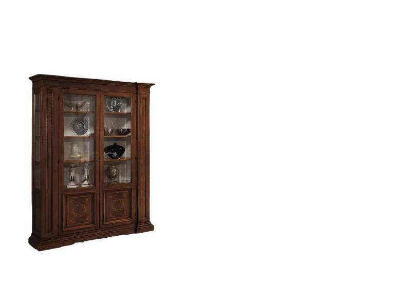 Xlmoebel Essgruppe Holzmöbel-Set mit Kommode vier Stühlen Tisch und Vitrine - Neu, (7tlg. Esszimmer Set (Esstisch + 4x Stühle + Kommode + Vitrine), Hergestellt in Europa von Xlmoebel