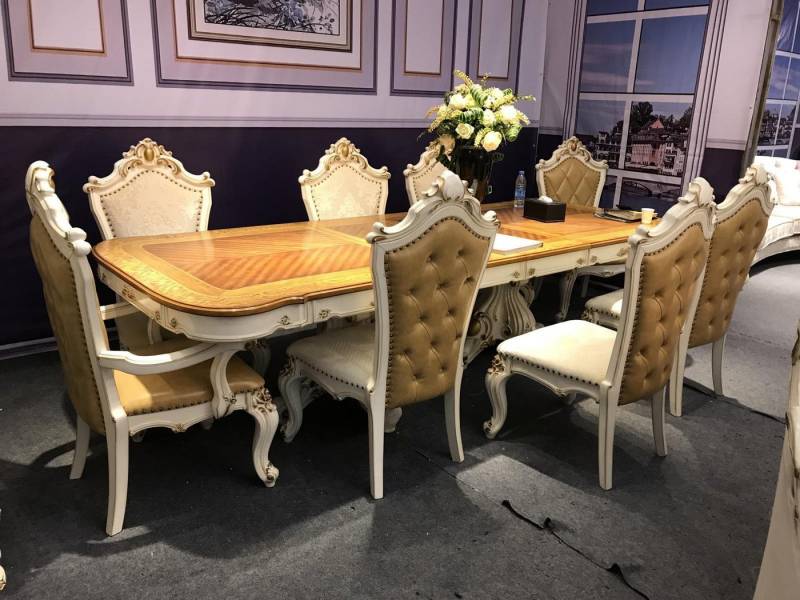 Xlmoebel Essgruppe Königlicher 7tlg. Esszimmer Set Barock Rokoko Tisch 6x Stühle, (7-tlg., Esstisch + 6x Stühle), Hergestellt in Europa von Xlmoebel