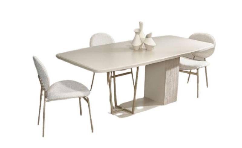 Xlmoebel Essgruppe Luxuriöser Designer Esstisch mit Stühlen in Weiß für die Esszimmer, (7-tlg), Hergestellt in Europa von Xlmoebel
