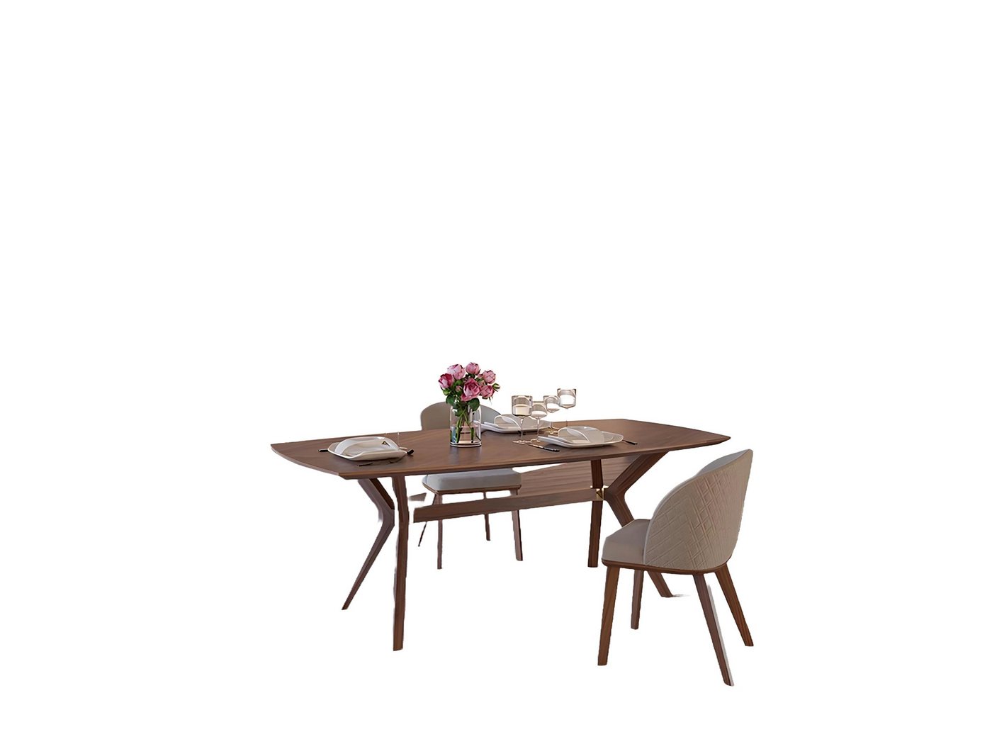 Xlmoebel Essgruppe Neuartiges Design Esszimmer Set mit Esstisch 4 Stühlen edlem, (Esszimmer Set 7tlg (Esstisch + 4x Stühle + Sideboard + Vitrine), Hergestellt in Europa von Xlmoebel