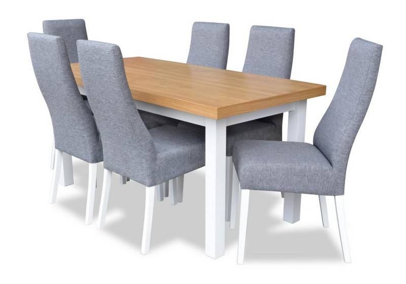 Xlmoebel Essgruppe Neue Holz Essgruppe mit Esstisch und 4 Stühlen im 7-teiligen, (7tlg. Esszimmer Set (Esstisch + 6x Stühle), Hergestellt in Europa von Xlmoebel