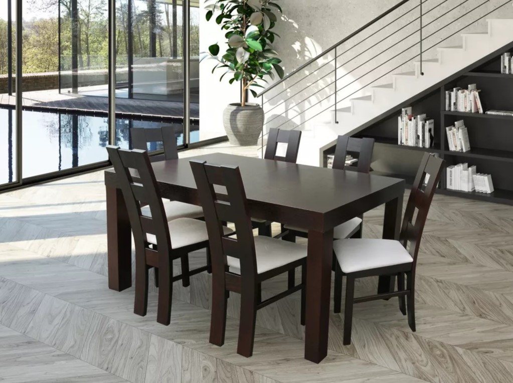 Xlmoebel Essgruppe Neues Set: Designer Esstisch mit 6 Stühlen für Wohn- und Esszimmer, (Essgruppe S25K42 Tisch + 6 Stühle Set), Hergestellt in Europa von Xlmoebel