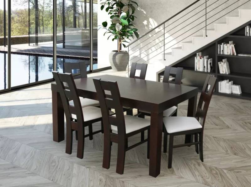 Xlmoebel Essgruppe Neues Set: Designer Esstisch mit 6 Stühlen für Wohn- und Esszimmer, (Essgruppe S25K42 Tisch + 6 Stühle Set), Hergestellt in Europa von Xlmoebel