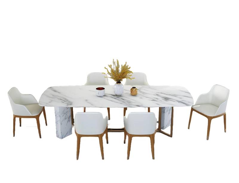 Xlmoebel Essgruppe Vollständiges Esszimmer-Set mit Esstisch und 6 Stühlen, Hergestellt in Europa von Xlmoebel