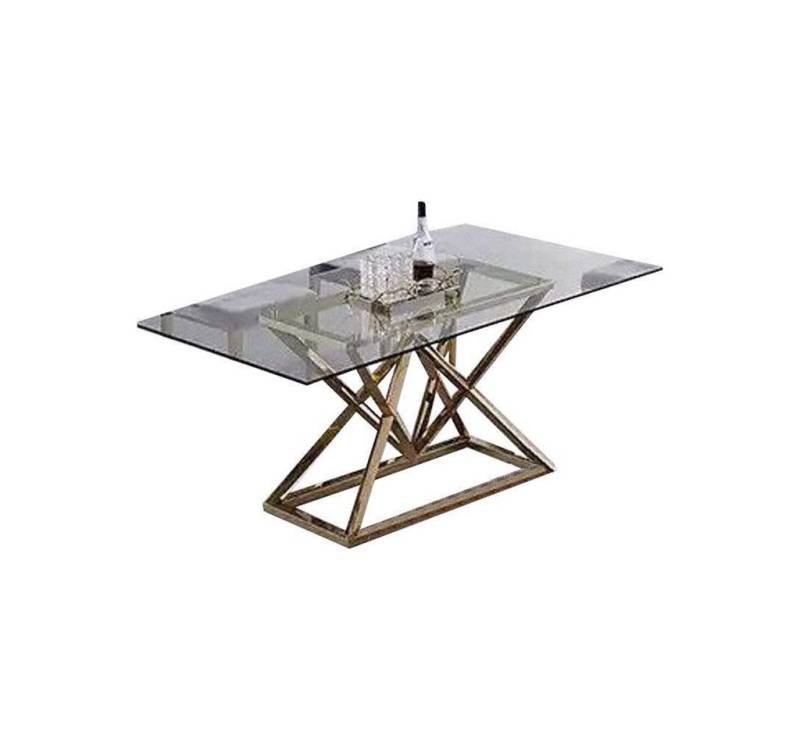 Xlmoebel Esstisch Designer Essbereich Moderner Glasstisch Edelstahlrahmen (1-St., 1x nur Esstisch ohne Stühle), Hergestellt in Europa von Xlmoebel