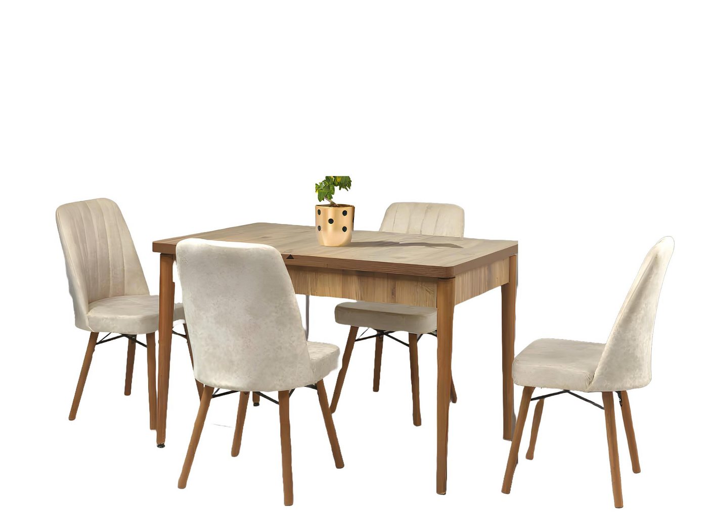 Xlmoebel Esstisch Designer-Esstisch ausziehbar in heller Holzoptik für das Esszimmer – (1-St., Esstisch), Hergestellt in Europa von Xlmoebel