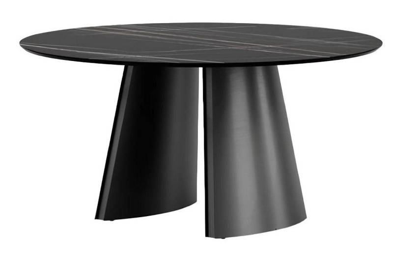 Xlmoebel Esstisch Exklusiver Runder Esstisch aus Edelstahl in Schwarz - Designermöbel (1-St., Esstisch), Hergestellt in Europa von Xlmoebel