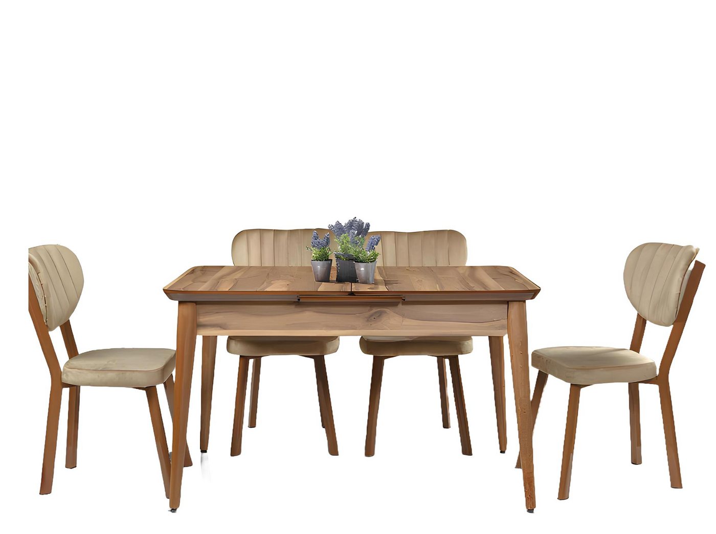 Xlmoebel Esstisch Hellbrauner Esstisch ausziehbar - Designermöbel für das Esszimmer, (1-St., Esstisch), Hergestellt in Europa von Xlmoebel