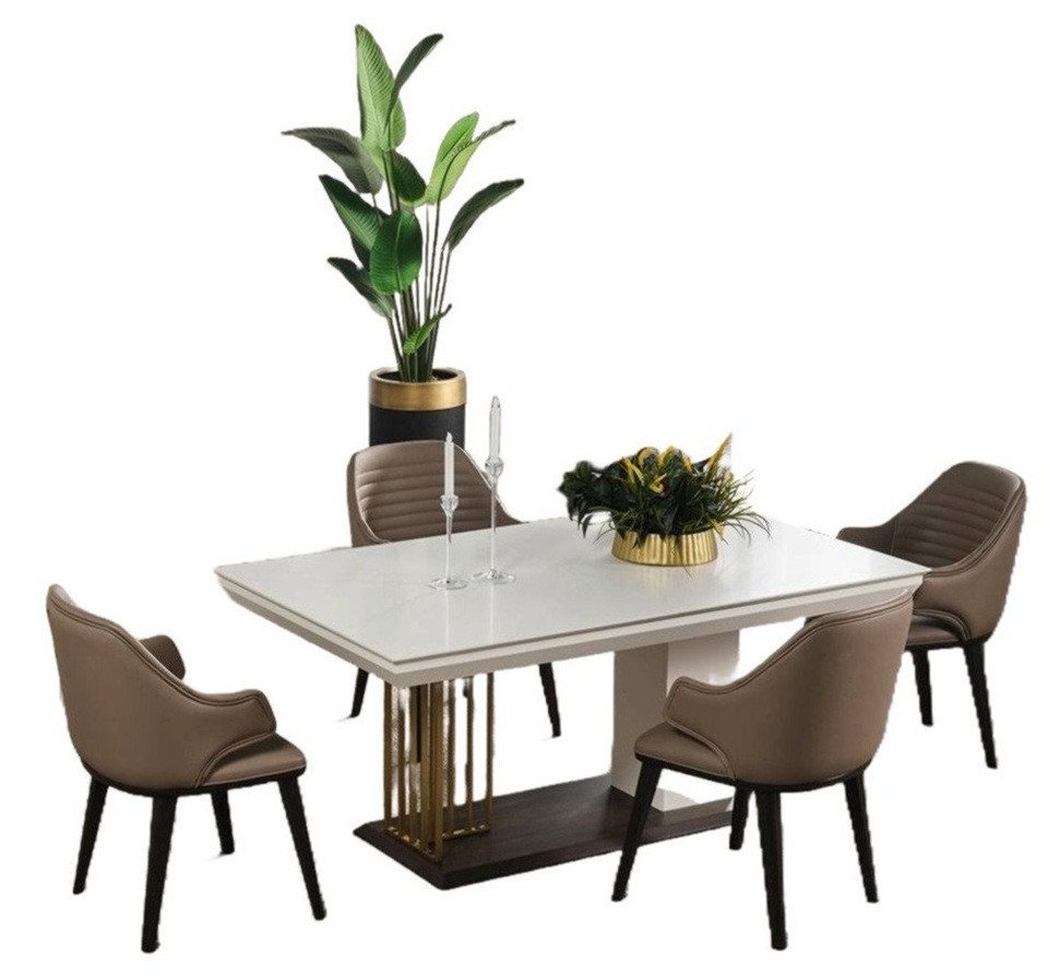 Xlmoebel Essgruppe 5-teiliges Set: Designer Esstisch mit 4 Stühlen, (5tlg Esszimmer Set (Esstisch + 4x Stühle), Hergestellt in Europa von Xlmoebel
