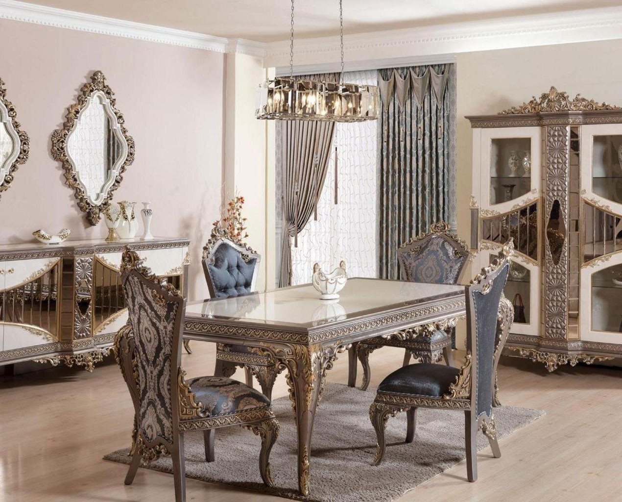Xlmoebel Esszimmer-Set Designer Esszimmermöbel Set mit klassischem Stil, (5tlg.Esszimmer Set(Esstisch+4x Stühle), Hergestellt in Europa von Xlmoebel