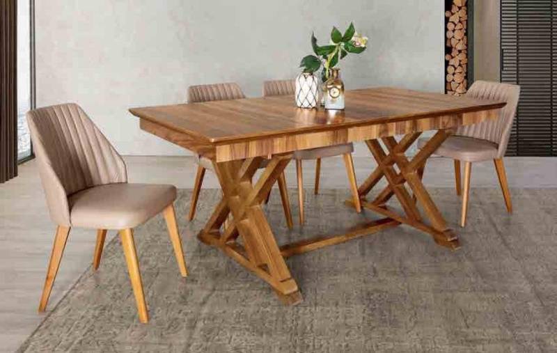 Xlmoebel Essgruppe Garnitur Tisch 4x Lehnstuhl Stühle Luxus Essgruppe Set 5tlg Komplette, (5-tlg., 1x Esstisch/4x Esszimmerstühle), Hergestellt in Europa von Xlmoebel