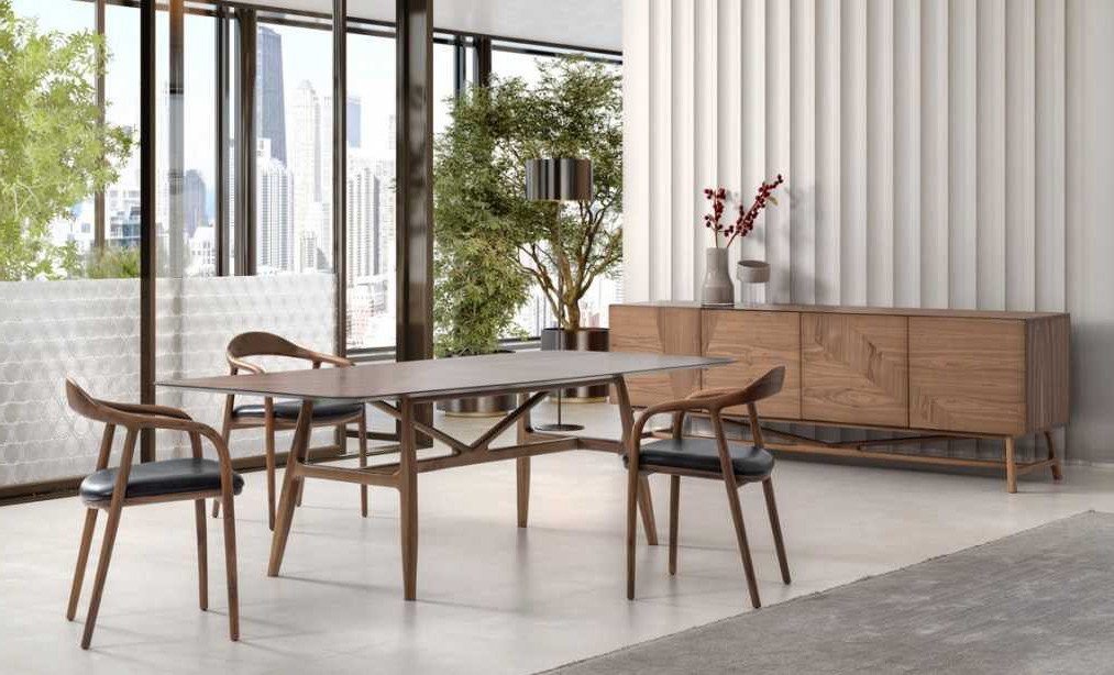Xlmoebel Esszimmer-Set Hochwertiges Esszimmer-Ensemble 6-teilig mit Esstisch, 4 Stühlen, (6-St., 6tlg Esszimmer Set(Esstisch+4x Stuhl+Anrichte), Hergestellt in Europa von Xlmoebel