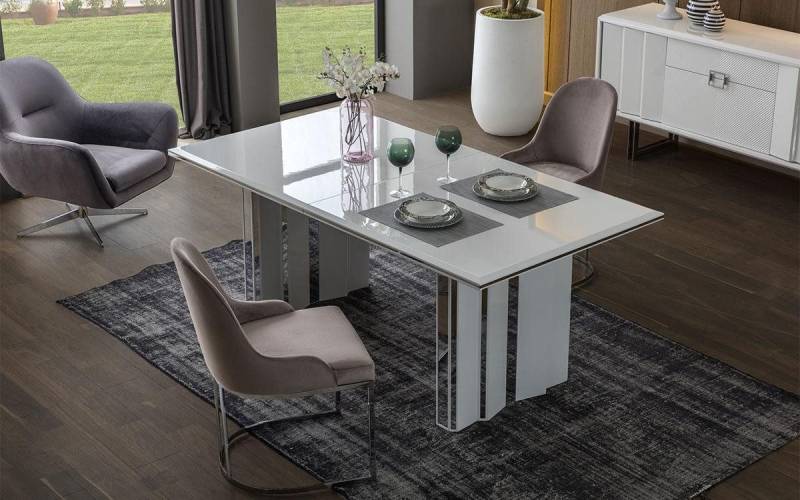 Xlmoebel Esszimmer-Set Luxuriöses Esszimmer-Ensemble mit 6 Stühlen und Esstisch, zeitgemäßes, (7TLG.ESSZIMMER SET(ESSTISCH+6XSTÜHLE), Hergestellt in Europa von Xlmoebel