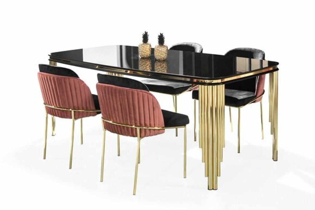 Xlmoebel Essgruppe Luxuriöses Esszimmer-Set klassischer gruppe 4 Stühlen und Esstisch, (Set 5tlg. Esszimmer Set (Esstisch + 4x Stühle), Hergestellt in Europa von Xlmoebel