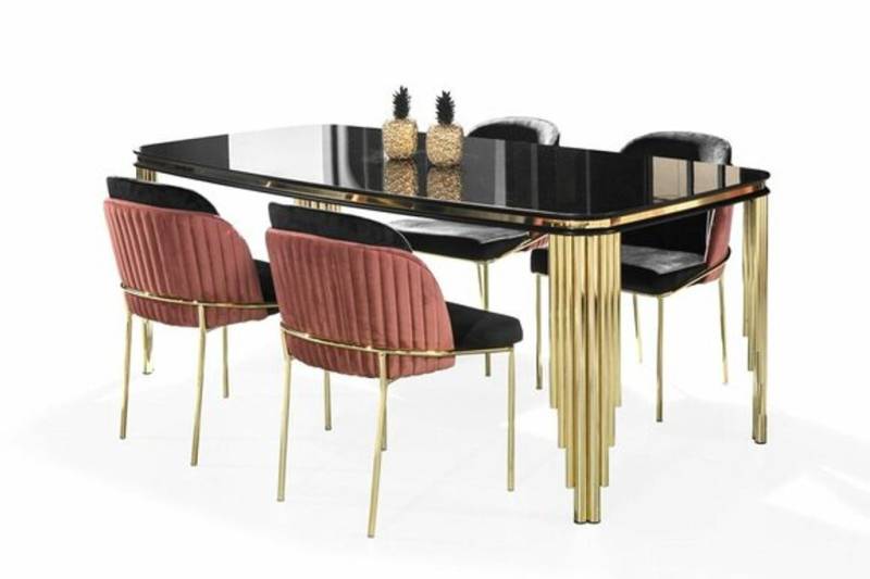 Xlmoebel Essgruppe Luxuriöses Esszimmer-Set klassischer gruppe 4 Stühlen und Esstisch, (Set 5tlg. Esszimmer Set (Esstisch + 4x Stühle), Hergestellt in Europa von Xlmoebel