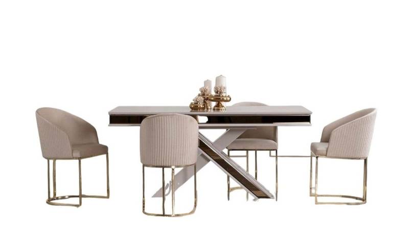 Xlmoebel Essgruppe Moder Esstisch mit 6x Stühlen für Esszimmer 7 tlg. Set, (7-tlg., Esstisch / 6x Stühle), Hergestellt in Europa von Xlmoebel