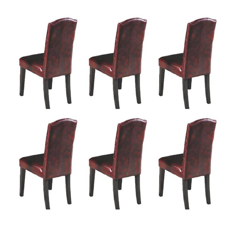 Xlmoebel Esszimmerstuhl 6er Set Chesterfield Polsterstühle aus Leder und Stoff brandneu, Hergestellt in Europa von Xlmoebel