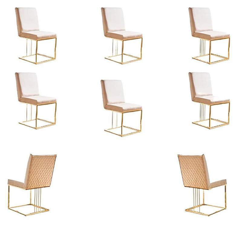 Xlmoebel Polsterstuhl 6x Stühle aus Metall und Textil für Esszimmer (6 St), Hergestellt in Europa von Xlmoebel