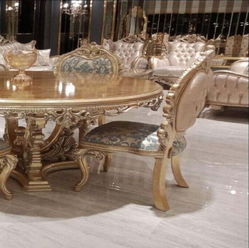 Xlmoebel Esszimmerstuhl Beige Esszimmerstuhl Stuhl Holz Luxus Esszimmer Ess Stil Barock (1 St), Hergestellt in Europa von Xlmoebel