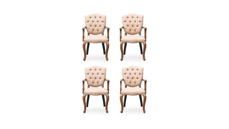 Xlmoebel Armlehnstuhl Esszimmer Stuhl Garnitur 4x Stühle Gruppe Set Sofort (4 St), Made in Europa von Xlmoebel