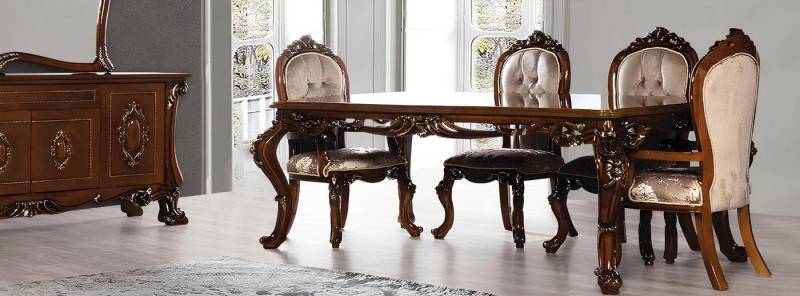 Xlmoebel Esszimmerstuhl Luxus Barock Möbel Holz Esszimmer Stoff Stil dekorativ (1 St), Hergestellt in Europa von Xlmoebel