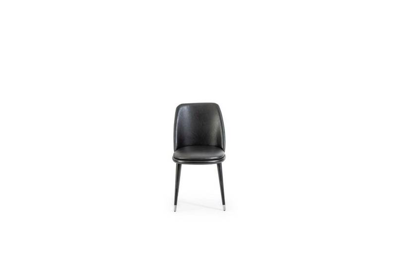 Xlmoebel Esszimmerstuhl Möbel Designer Stühle Luxus Schwarz Leder Polster Loft Küchen (1 St), Hergestellt in Europa von Xlmoebel
