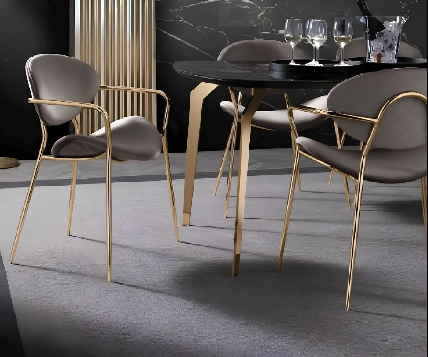 Xlmoebel Esszimmerstuhl Neuer Design-Esszimmerstuhl Einzelsitzer mit Stoffbezug in luxuriösem, Hergestellt in Europa von Xlmoebel