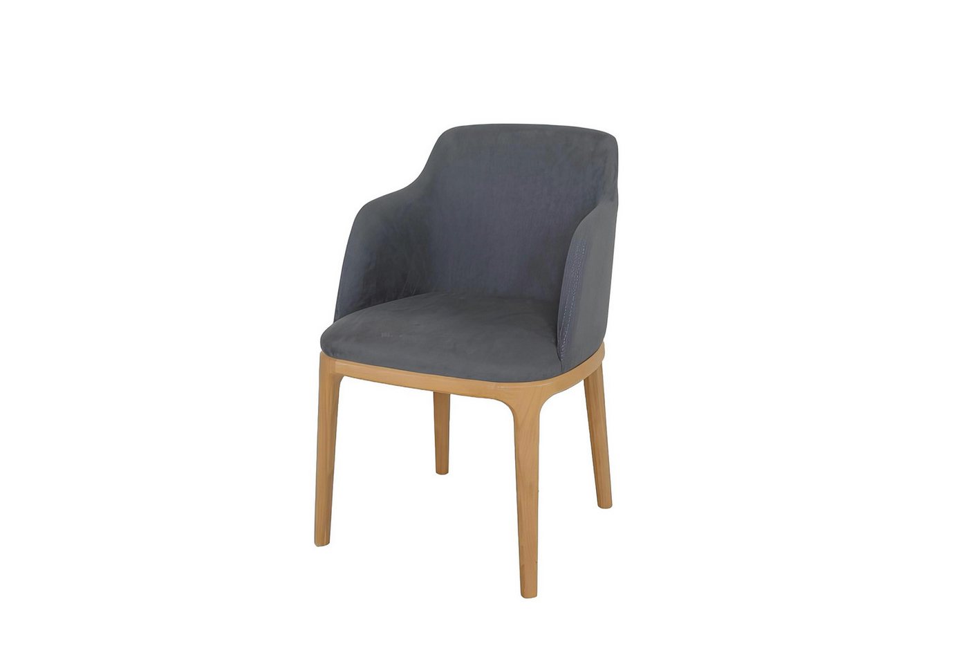 Xlmoebel Esszimmerstuhl Neuer Leder-Sessel aus massivem Holz mit Textilpolster für die Lounge (1 St), Hergestellt in Europa von Xlmoebel