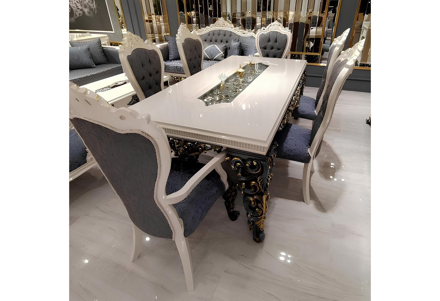 Xlmoebel Esszimmerstuhl Neuer eleganter Stuhl-Set mit luxuriösem Design und edlem Samtbezug (4 St), Hergestellt in Europa von Xlmoebel