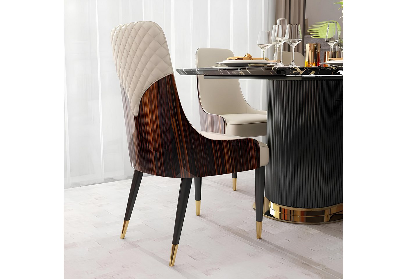 Xlmoebel Esszimmerstuhl Neuheit Luxus Stoff Clubstuhl mit modernem Holz-Design und bequemer, Hergestellt in Europa Xlmoebel Esszimmerstuhl Neuheit Luxus Stoff Clubstuhl mit modernem Holz-Design und bequemer, Hergestellt in Europa von Xlmoebel
