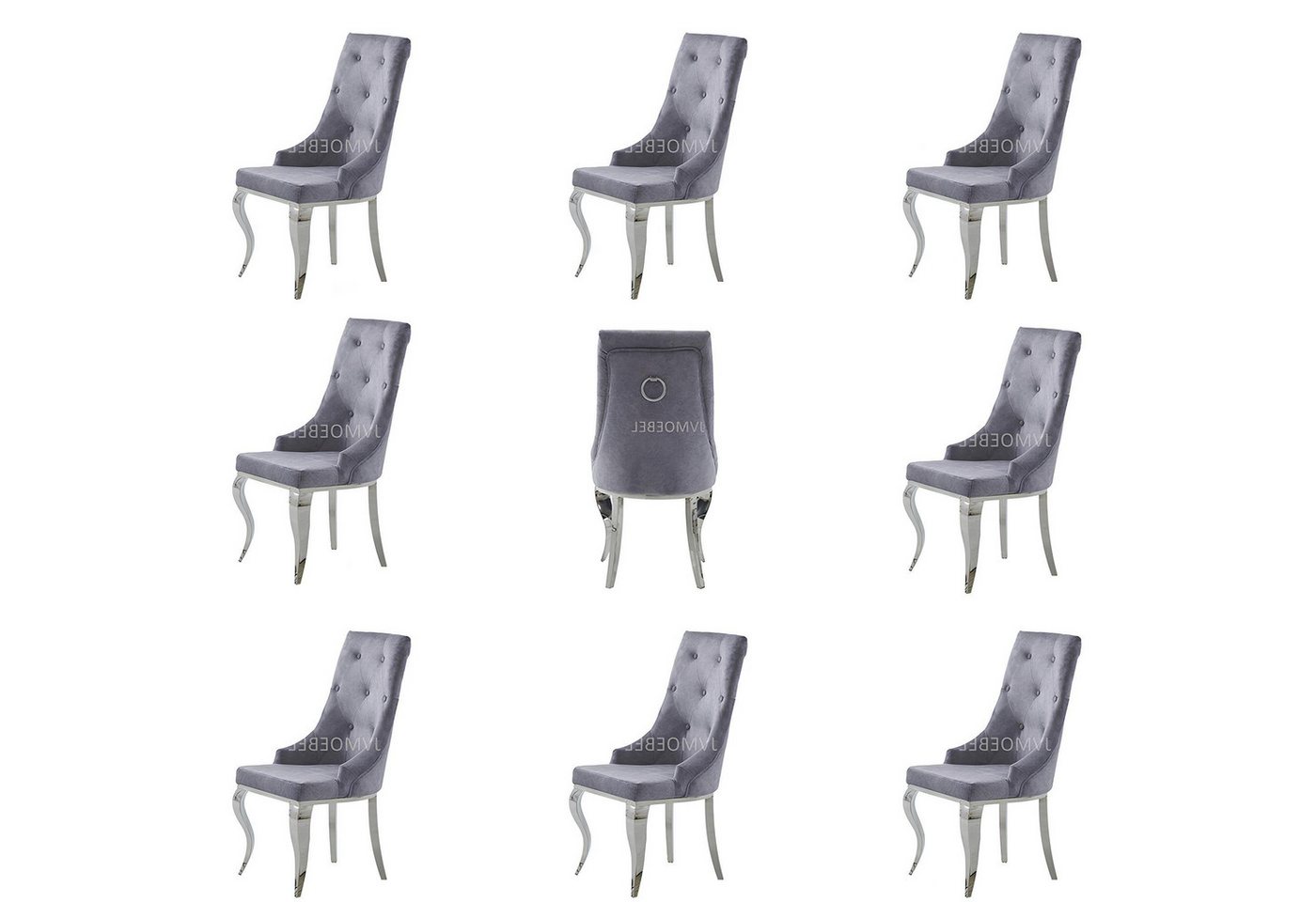 Xlmoebel Esszimmerstuhl Set mit 8 Designerstühlen und Sesseln in luxuriösem und modernem Stil, Hergestellt in Europa von Xlmoebel