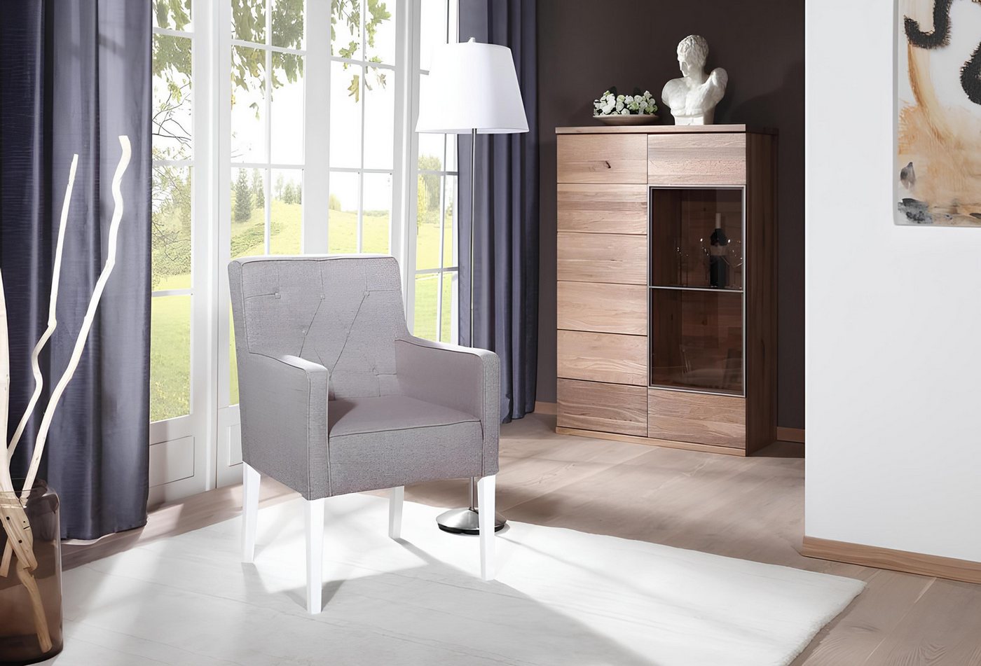 Xlmoebel Esszimmerstuhl Stühle mit Polsterung aus echtem Holz und Samtstoff - Chesterfield, Hergestellt in Europa von Xlmoebel