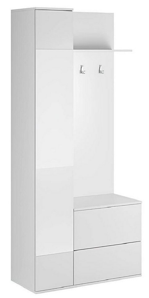 Xlmoebel Garderobenschrank Neuer Flurschrank mit Spiegel und Schuhschrank Garderobe-Set. (Garderobe) Hergestellt in Europa von Xlmoebel