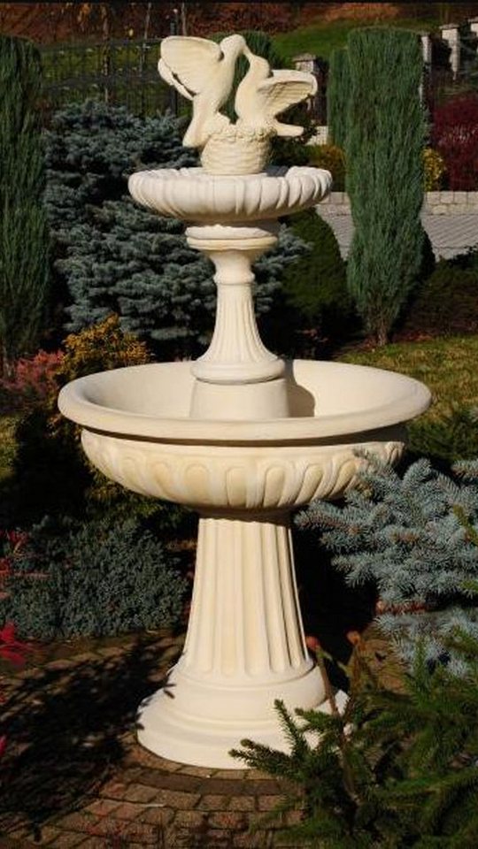 Xlmoebel Gartenbrunnen Brunnen mit zwei Tauben aus Porzellan, (Artikel PORTO Z GOLABKAMI 2), Hergestellt in Europa von Xlmoebel
