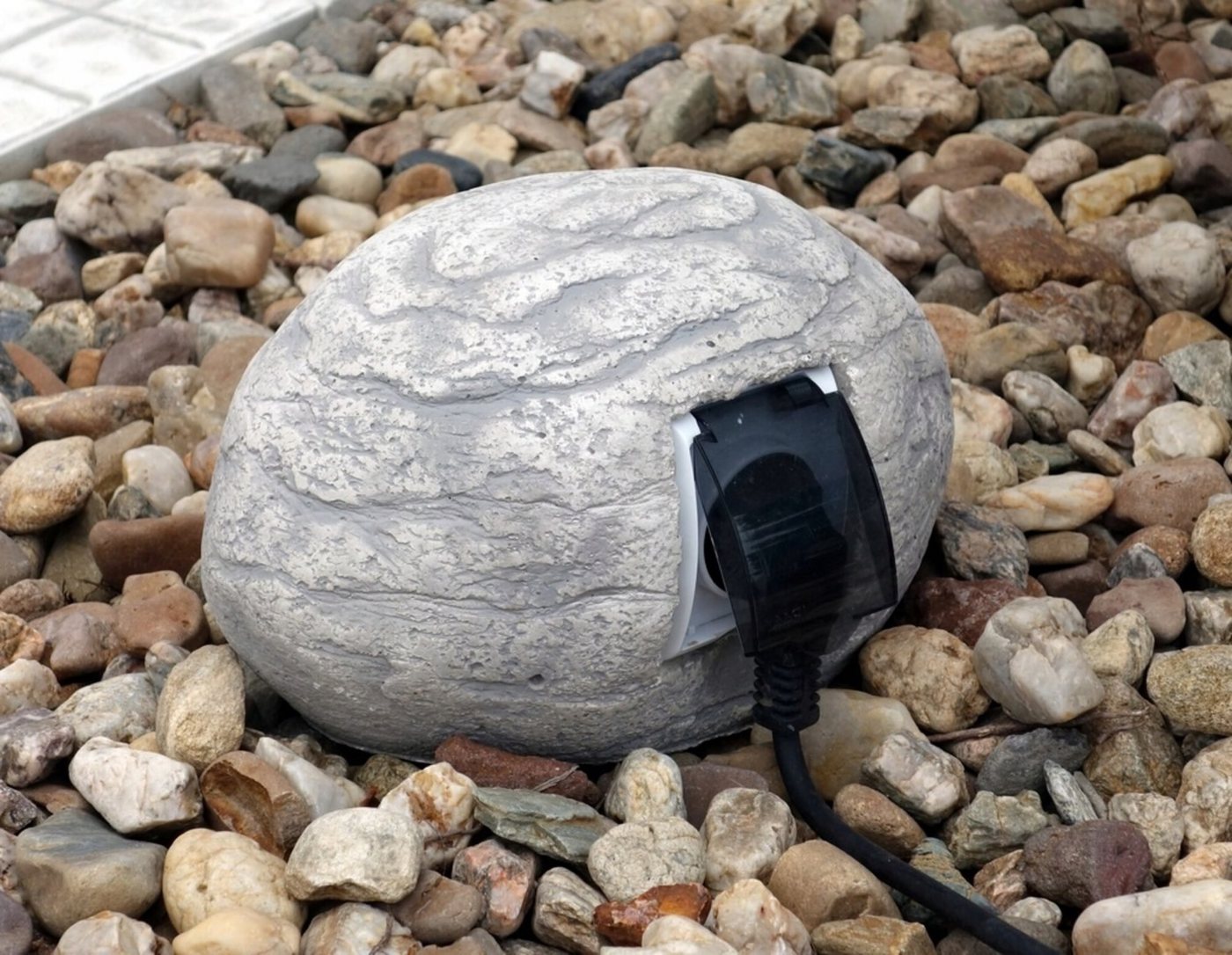 Xlmoebel Gartenfigur Dekorative Steine für Außensteckdosen ideale Gartengestaltung Sofort, (Gartenfigur), Hergestellt in Europa von Xlmoebel