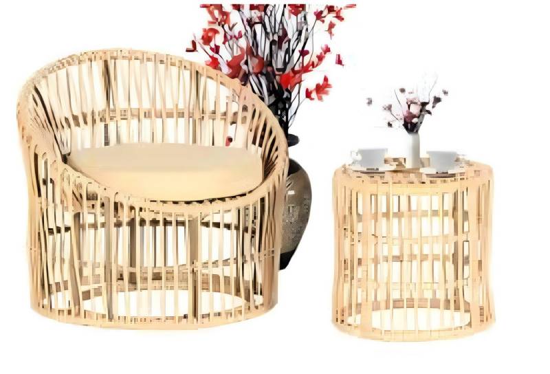 Xlmoebel Gartenlounge-Set 2-teiliges Gartenmöbel-Ensemble mit Sitzmöbeln für den Garten, (GartenMöbel Set 2tlg (Sessel + Couchtisch), Hergestellt in Europa von Xlmoebel
