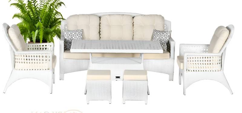 Xlmoebel Gartenlounge-Set Elegantes Gartenmöbel-Set mit Sofa, Sessel und Couchtisch, (Garten Möbel Set 4tlg. (Sofa 3 Sitzer + 2x Sessel + Couchtisch), Hergestellt in Europa von Xlmoebel