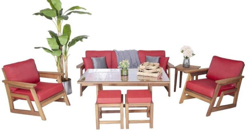 Xlmoebel Gartenlounge-Set Gartenmöbel-Set mit 6 Teilen: Sofa-Garnitur für den Garten, (Sessel), Hergestellt in Europa von Xlmoebel