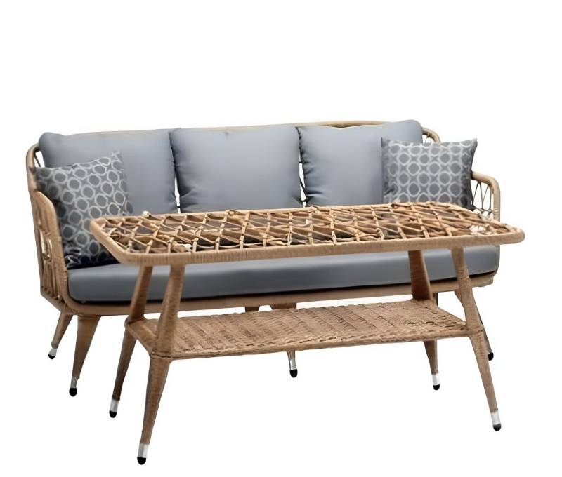 Xlmoebel Gartenlounge-Set Luxuriöse Gartenmöbel-Set mit einem 3-Sitzer-Sofa, einem Couchtisch, (2tlg Set(Sofa 3 Sitzer+Couchtisch), Hergestellt in Europa von Xlmoebel