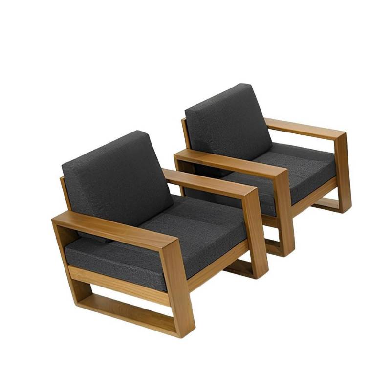 Xlmoebel Gartenlounge-Set Set mit zwei luxuriösen Gartenmöbeln in dunkelgrauem Design, inklusive, (2x Sessel), Hergestellt in Europa von Xlmoebel